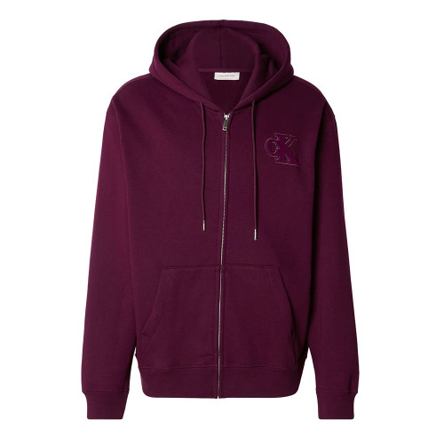 Calvin Klein Ανδρική ζακέτα Velvet Monogram Zip Thru Hoodie